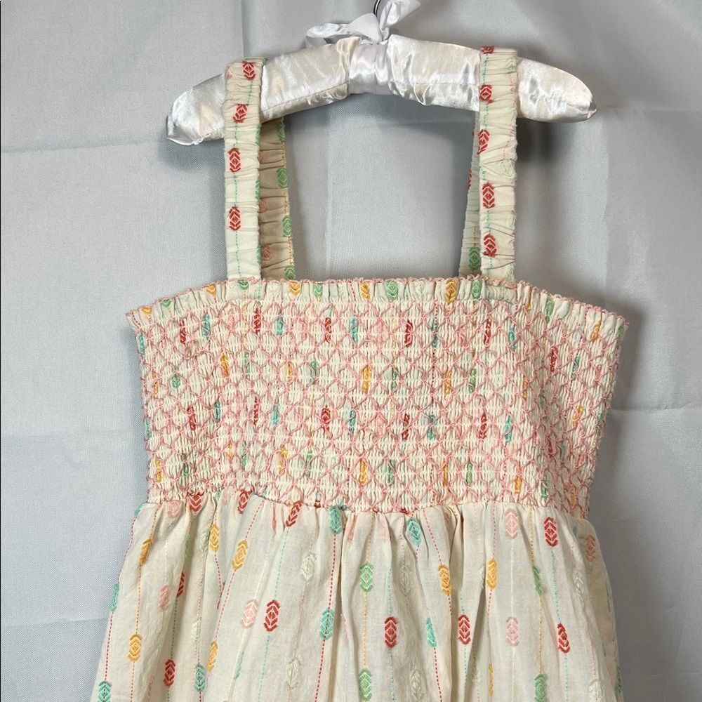 Matilda Jane cream smocked bodice embroidered top with lace trim size 14 - Picture 3 of 13